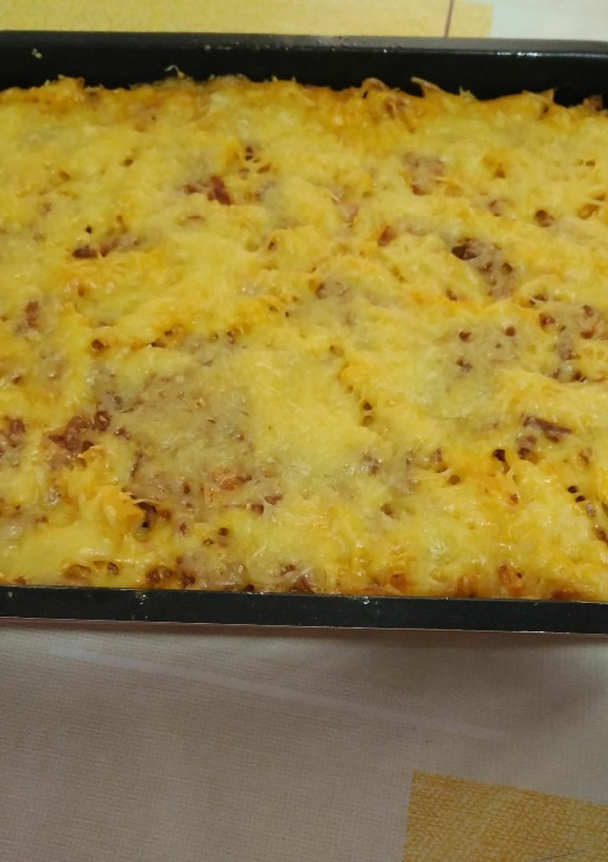 Una foto de Macarrones a la boloñesa al horno