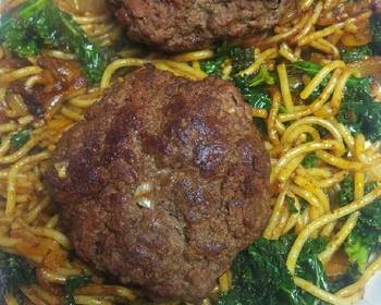 Fresh, Serving Recipe Pasta Kale and Chorizo Burger Delicious Nutritious