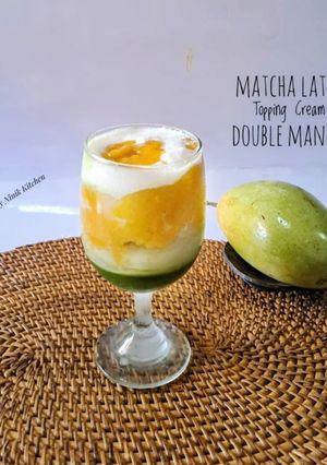 Foto resep Matcha Latte Topping Cream Double Mango