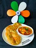 Tricolour Puri with Tricolour Potato, Pea, Tomato Curry - 80th Independence Day Special