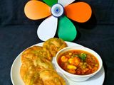 Tricolour Puri with Tricolour Potato, Pea, Tomato Curry - 80th Independence Day Special