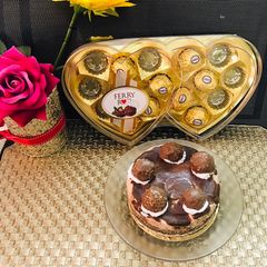 A picture of Ferraro roacher chocolate cheese cake.