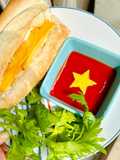 🍳Egg Bánh Mì with Vietnamese Flag Design 🇻🇳