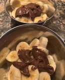 Postre rápido con salsa de chocolate sin azúcar