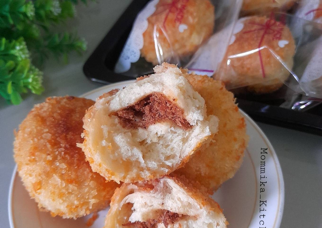 Roti goreng isi abon tanpa mixer dan takaran sendok