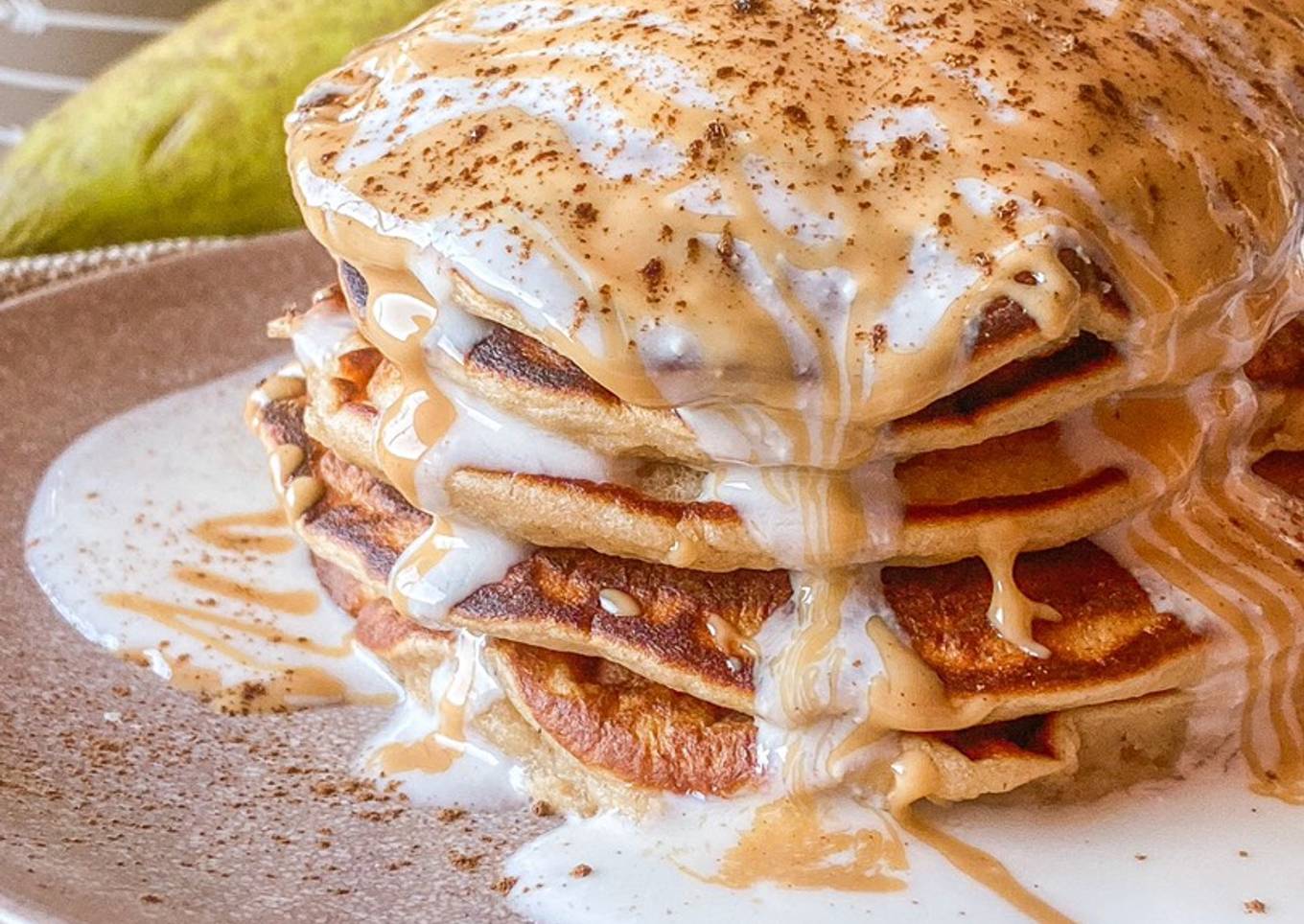 Tortitas de pera, kéfir y almendras