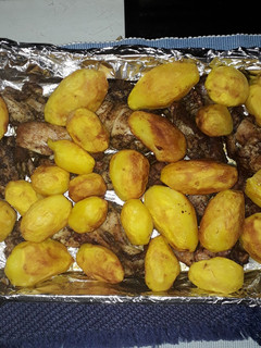 A picture of Easy Baked chicken and potatoes.