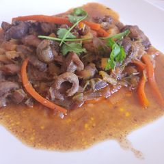 A picture of Sweet and Sour gizzards.