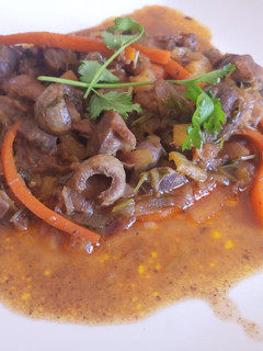 A picture of Sweet and Sour gizzards.