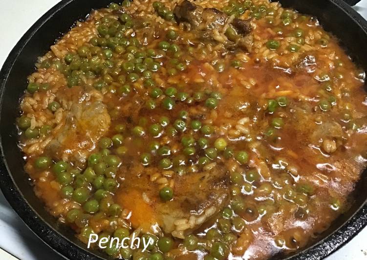 Arroz de costillas en adobo con pimentón ahumado