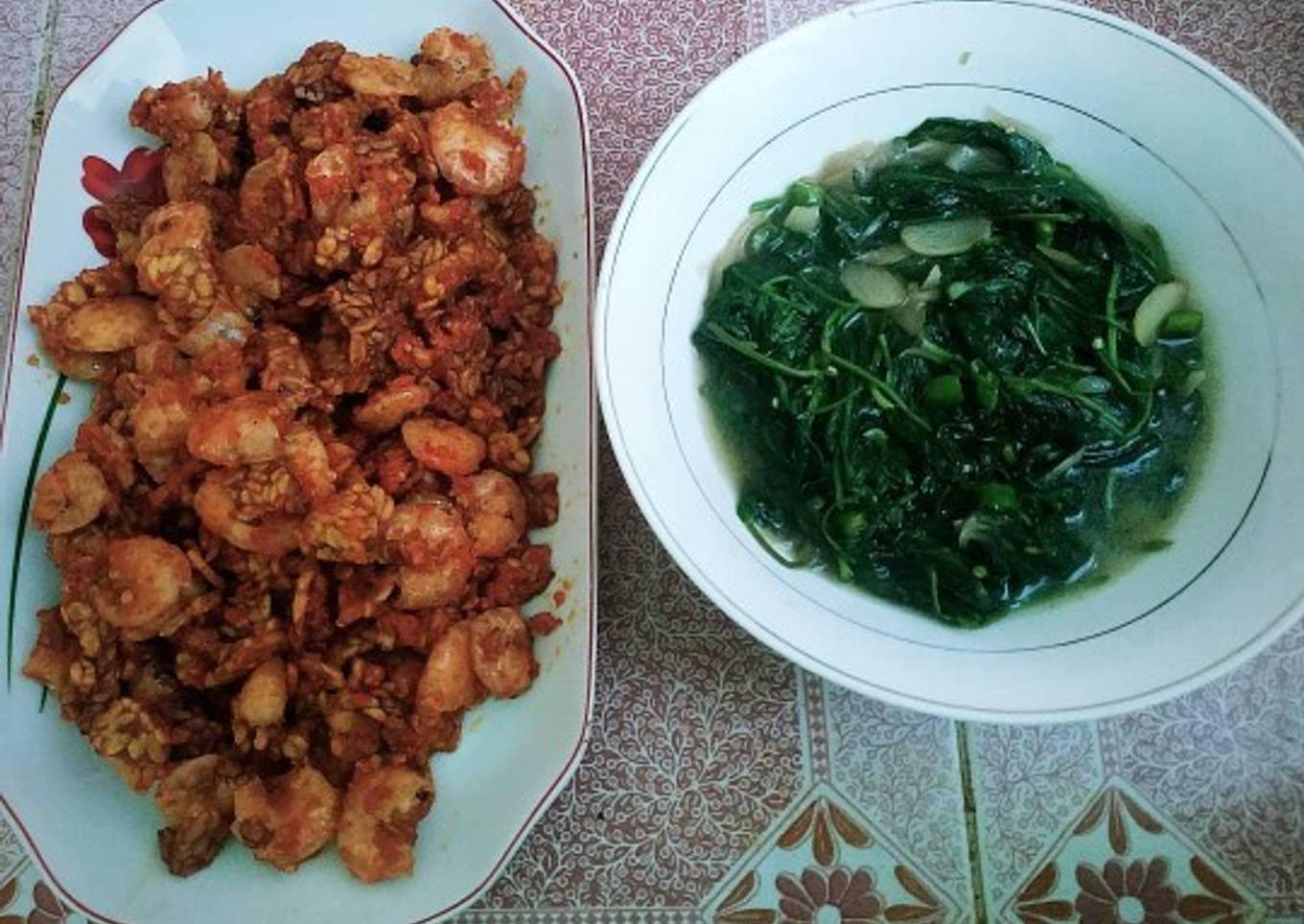 Sambal udang tempe pedas