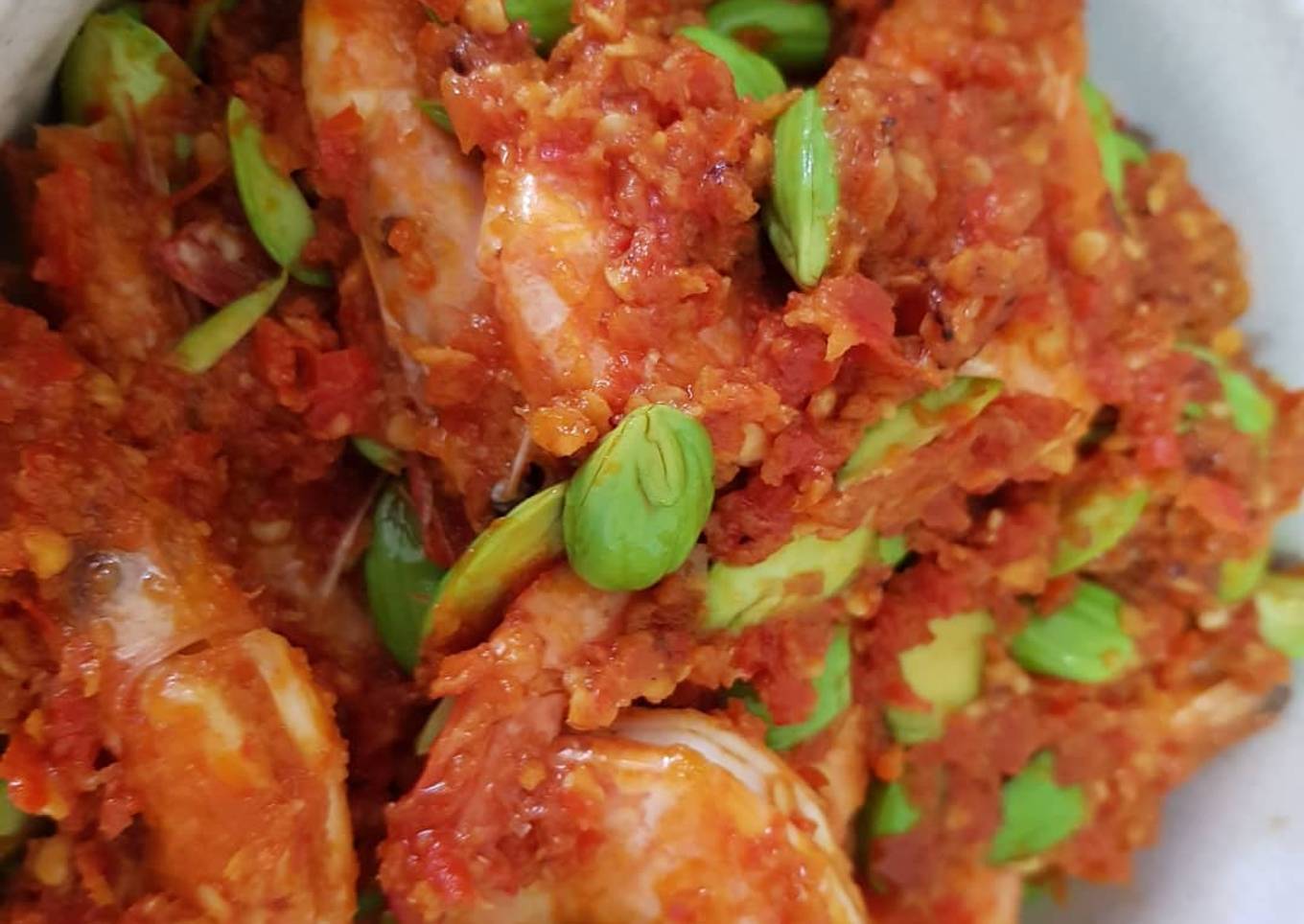 Sambal prawn with stinky bean