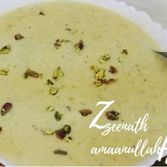 A picture of Kaddu Ki Kheer with Badam Mix.