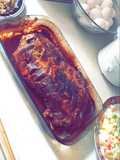 Costillitas de cerdo al horno con salsa BBQ