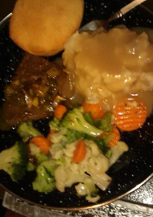 A picture of Steak dinner.