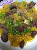 Curried Rice with Beef Tips and Pineapple