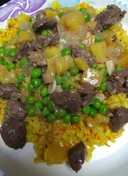 Curried Rice with Beef Tips and Pineapple