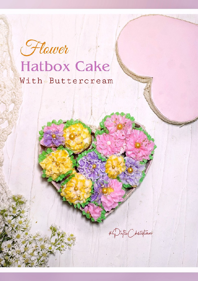 Foto resep Flower hatbox cake with buttercream