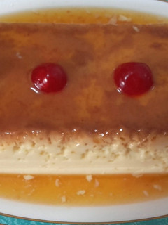 Una foto de Flan con leche de coco