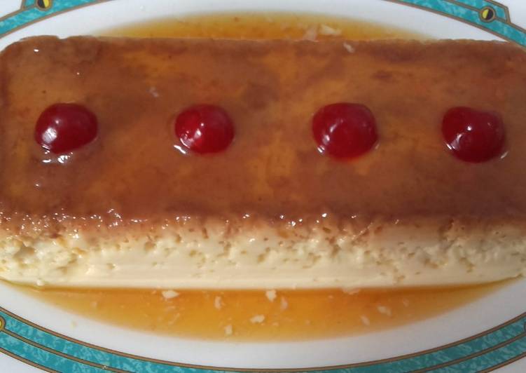 Flan con leche de coco