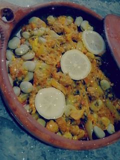 صورة لوصفة طاجين الكفتة والفول 😋