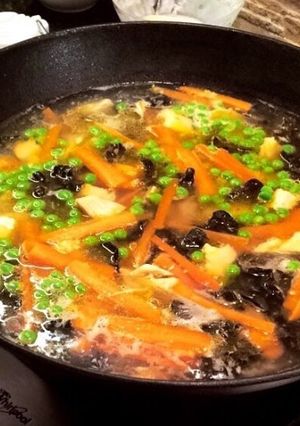 🍲 Kínai leves, gyömbéres, fokhagymás recept fotója