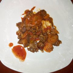 A picture of Wet Fried Goat Meat.