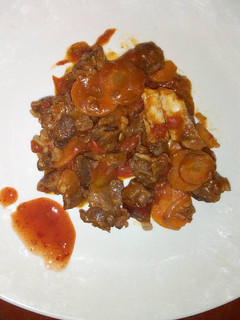 A picture of Wet Fried Goat Meat.