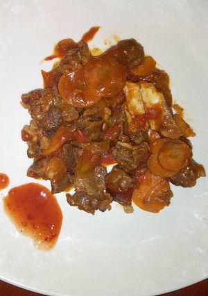A picture of Wet Fried Goat Meat.