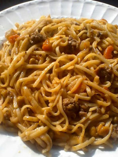 A picture of Spaghetti with Minced meat.