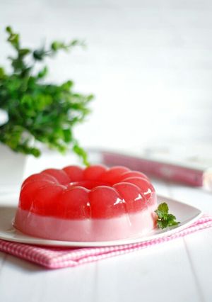 Foto resep Pudding Susu Strawberry