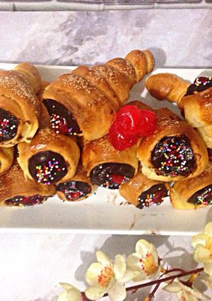 Foto resep roti siput roti keong / chocolate horn