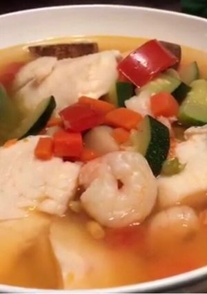 A picture of Shrimp and Tilapia Soup.