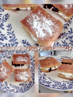 Una foto de Sobados de nata y chocolate