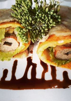 A picture of Dosa Mutton Seekh Kabab Wrap.