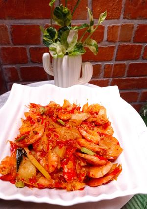 Foto resep Balado Udang Kentang Pete