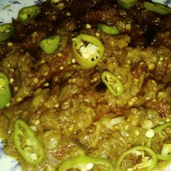 A picture of Baigan ka bhurta.