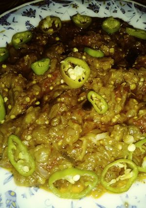 A picture of Baigan ka bhurta.