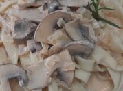 Una foto de crema de portobello