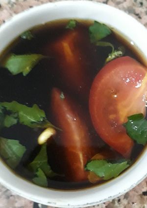 A picture of Spinach and Corn in Ginger Sauce.
