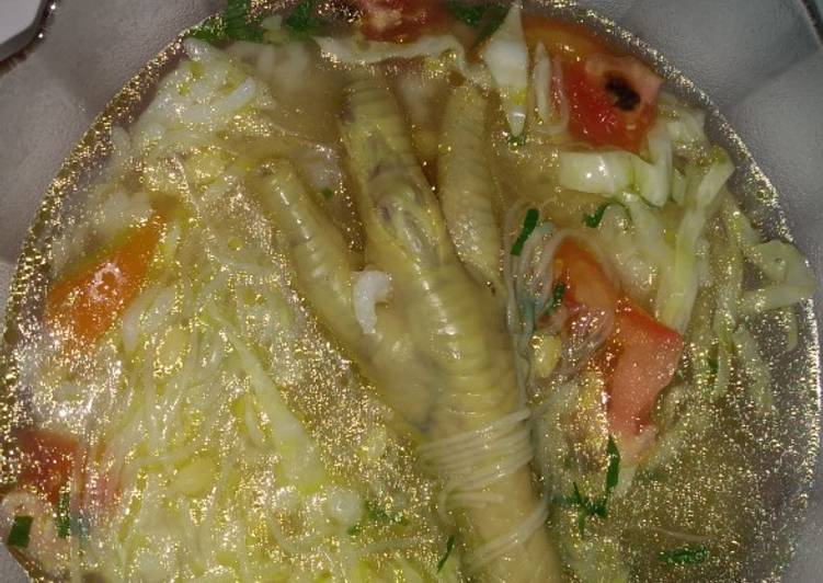 Bagaimana Menyiapkan Soto ceker seger nya nagih 😋😋😋😍 yang Lezat Sekali