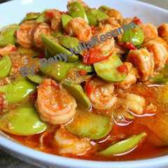 A picture of Udang Sambal Pete Pedas Manis ala Ranjul.