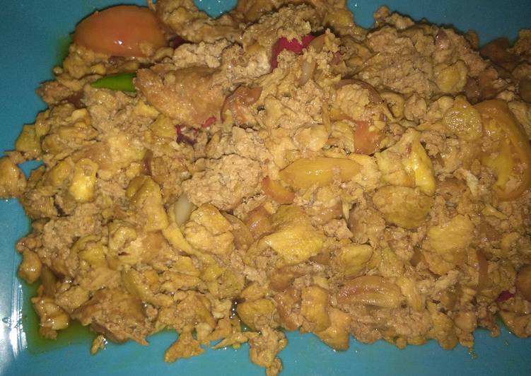 Orak arik telur tahu hancur