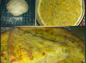 Una foto de Tarta de puerros y panceta