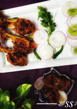 A picture of Tandoori chicken (without oven).