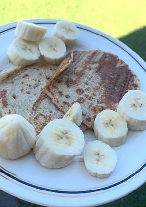 Una foto de Pancakes de banana y avenaa