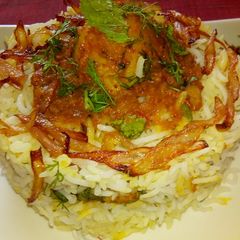 Aloo dum biryani A picture of Aloo dum biryani.