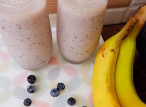 Foto resep Smoothie Banana Blueberries
