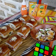A picture of PizzaHamSliders with Boiled Egg Salad#TheBigFive#KidsMenu#Main.