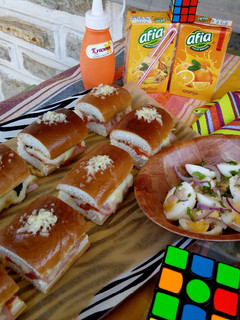 A picture of PizzaHamSliders with Boiled Egg Salad#TheBigFive#KidsMenu#Main.